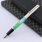 Jinhao 51-A Серебряная Классическая записывающая Плавная часть, учёт Авроры зеленый акриловый фонтан офисная деловая ручка школьные принадлежности