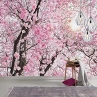 Настенные водонепроницаемые самоклеящиеся 3D-обои, фото на заказ, с изображением цветущего вишни и солнечного света, для гостиной, телевизора, спальни, романтического декора