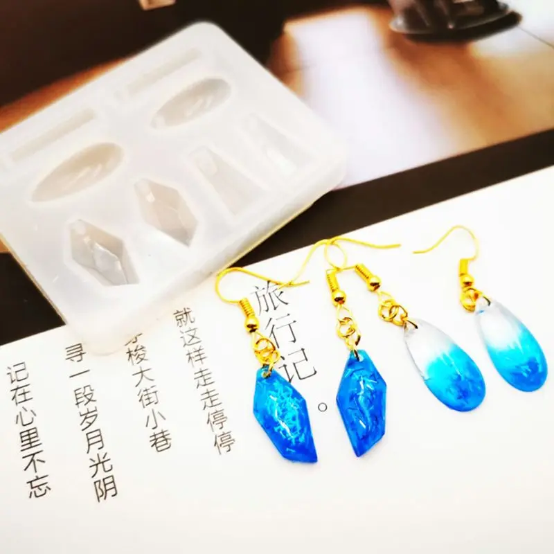 

1 Set Crystal Epoxy Resin Mold Earring Pendant Casting Silicone Mould Handmade