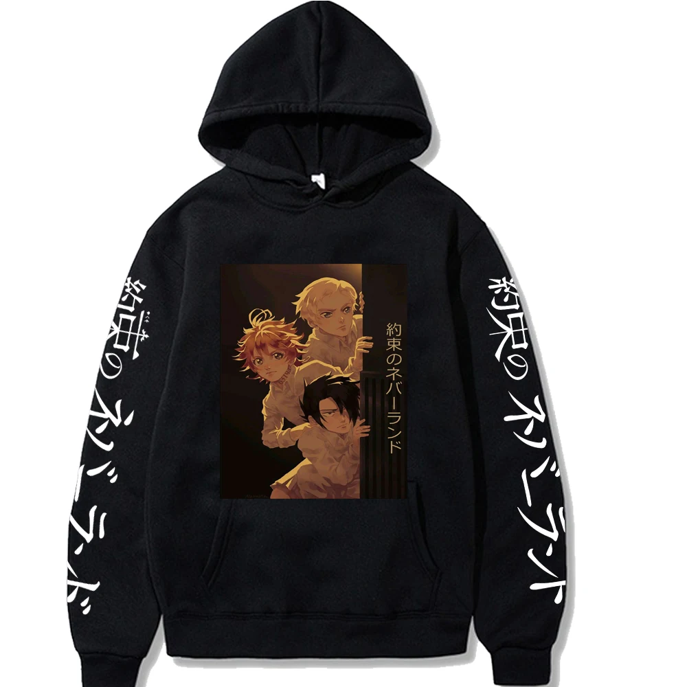 

Japanese Anime The Promised Neverland Hoodie Emma. Norman. Ray.Printed Streetswear Women Men Hoodies Clothes Unisex Top