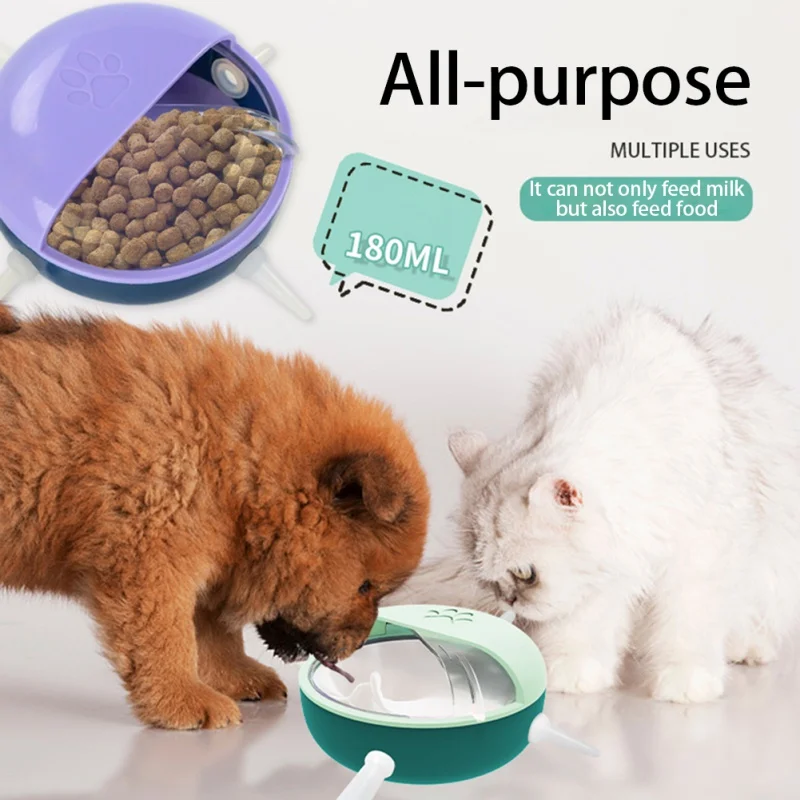 

Newborn Puppy Kitten Milk Feeding Bowl for Pet Dog Cat Bady Nursing Bottle Bubble Feeder with Nipples
