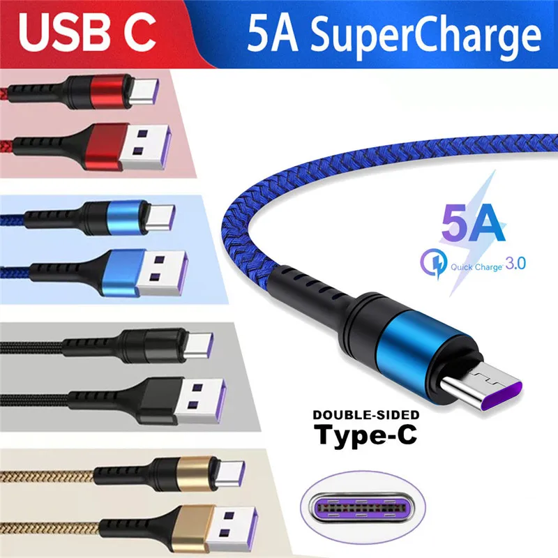 EPULA 1M 5A usb type C кабель для быстрой зарядки huawei mate 20 P30 P20 Pro Lite USB 3 0 C|Кабели передачи