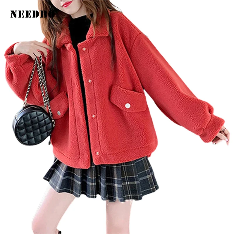 

Женское зимнее шерстяное пальто больших размеров, толстая зимняя куртка для женщин, пальто больших размеров, верхняя одежда с отложным воротником из искусственного меха, Женская куртка, парка