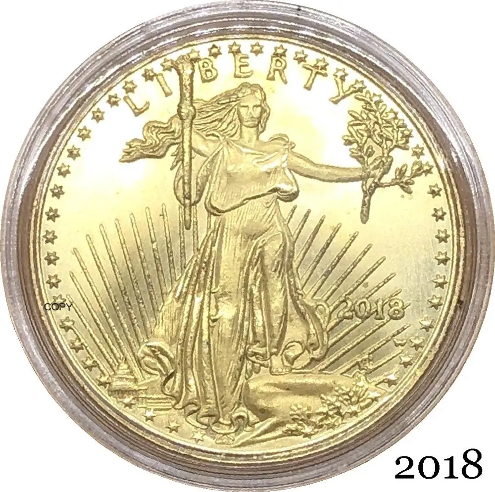 Соединенные Штаты золото металлические монеты менее 25 долларов 2018 свободы Бога