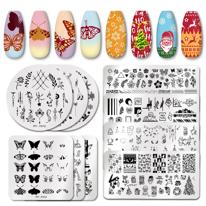 PICT YOU трафарет из нержавеющей стали для украшения ногтей в виде снежинки на