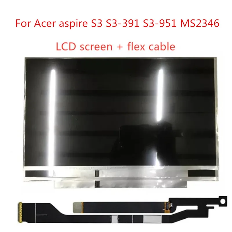 13.3 Inch For Acer S3-951 S3-391 S3-2464G Laptop LCD Screen B133XW03 V3 B133XTF01.0 B133XTF01.1 B133XTF01.2 With Cable Free
