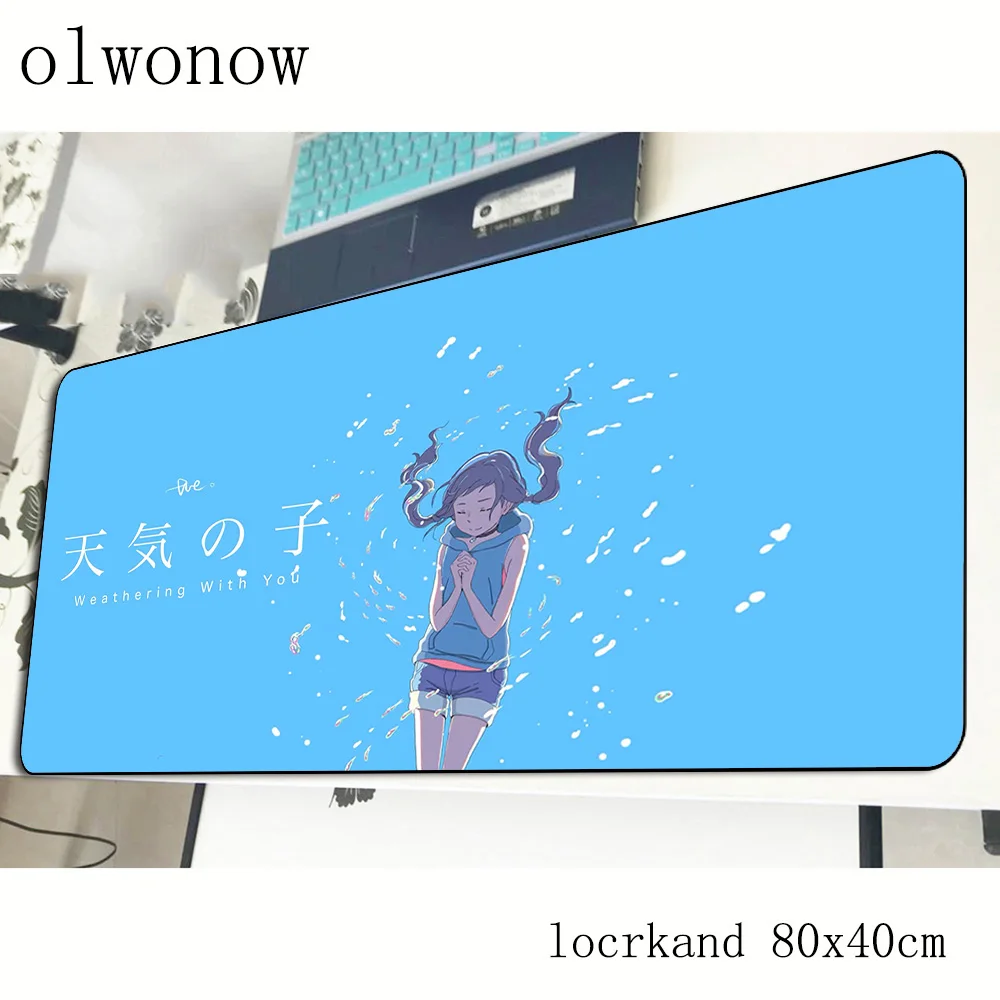 Коврик для мыши Weathering with you 800x400x 3 мм, игровой коврик для мыши, высококачественный игровой компьютерный стол, padmouse коврики для игровой клавиатуры