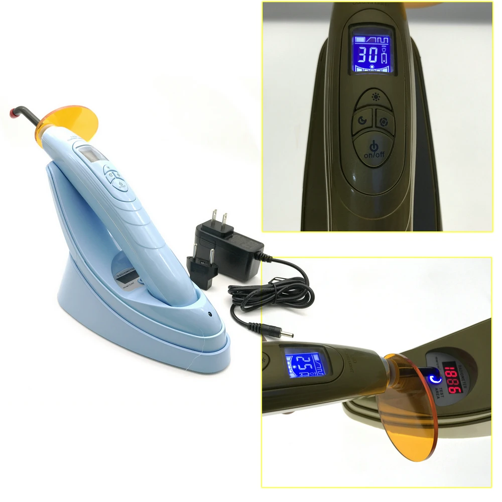 

Dental Wireless 1800MW LED Lamp Curing Light With Light Meter 5 Color