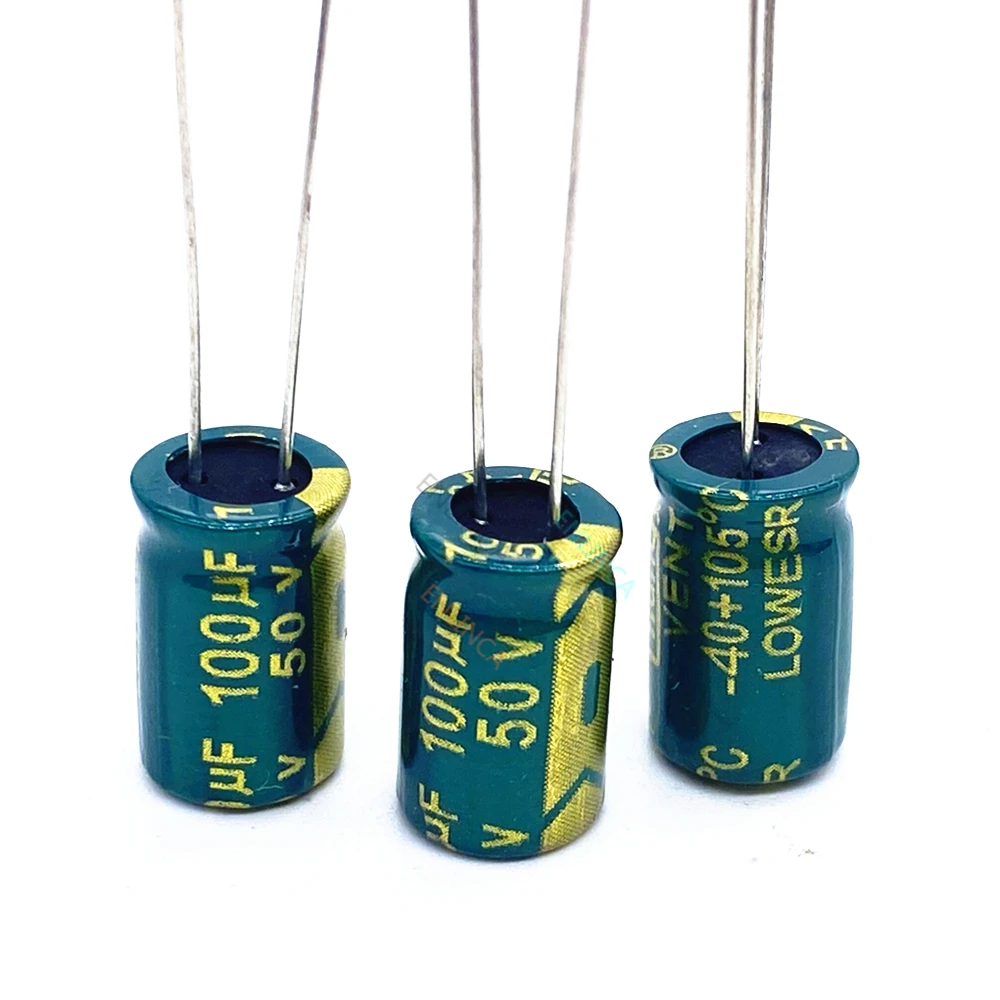 

500pcs/lot P74 high frequency low impedance 50V 100UF aluminum electrolytic capacitor size 8*12 100UF 50V 20%