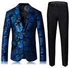 Модные мужские деловые костюмы больших размеров S, M, L, XL, XXXL, 4XL, 5XL, певец и ведущий, сценический костюм, классические золотые бархатные блейзеры и брюки