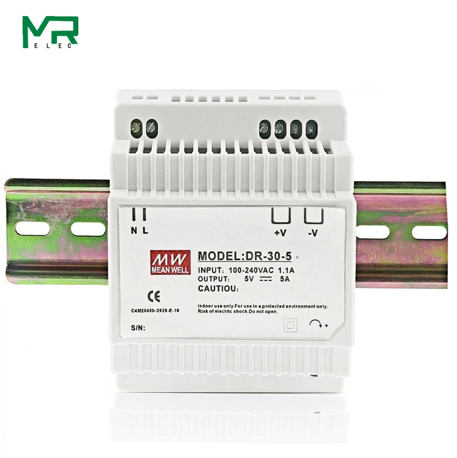 DR-30-5 100~ 240V AC рейка 30W импульсный источник питания 5V 5A Промышленный DIN импульсный источник питания DR-30-5 DR-12 DR-30-15