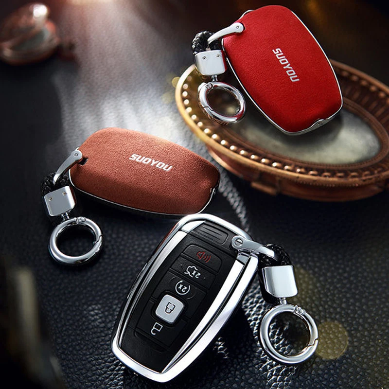 Чехол для ключей автомобиля из натуральной оцинкованной кожи Lincoln MKC MKZ MKX NAVIGATOR 2017