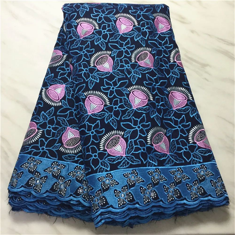 Бирюзовая зеленая африканская кружевная ткань с вышитыми камнями швейцарская