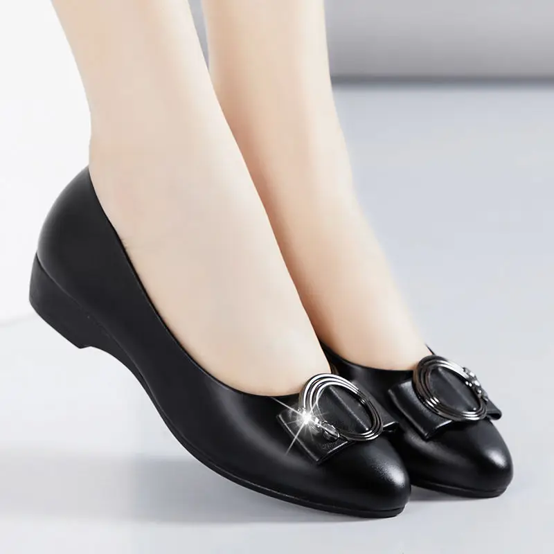 

Women Fashion Sweet Black Pu Leather High Heel Shoes for Office Lady Cool Pointed Toe Stylish Comfort Summer Pumps Zapatos E6928