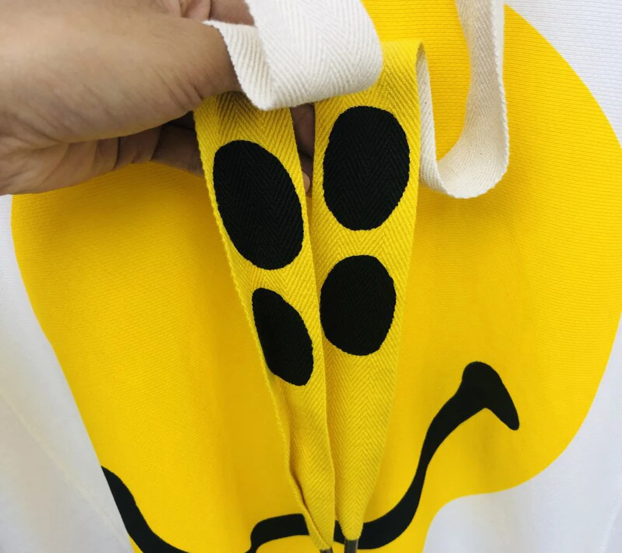 

New Arrival Kapital Hoodie Smile Face Printed Sweatshirt White Apricot Cotton Pullover Men Women Casual Drawstring Pullovers