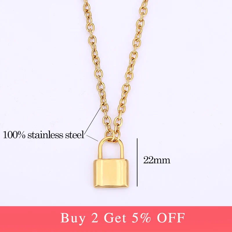 Мужское и женское ювелирное изделие ожерелье с замком из нержавеющей стали