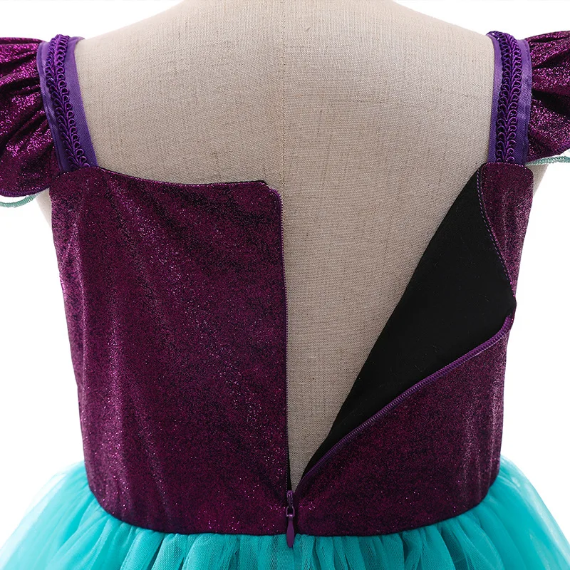 

Girls Little Mermaid Ariel Princess Dress Halloween Fancy Costume Kids Baby Girl Carnival Birthday Party Clothes Summer Dress Up
