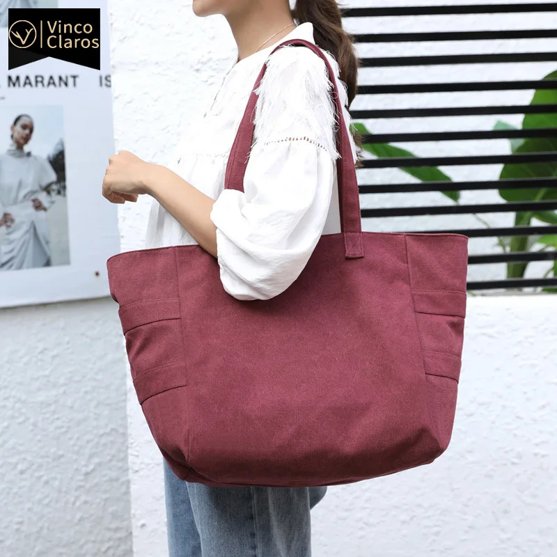 Вместительная Повседневная Сумка тоут Женская Холщовая на плечо 2020 модные
