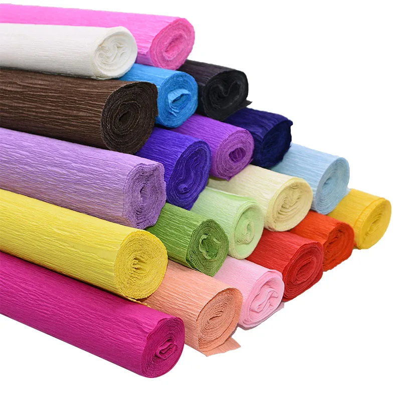 

250cm *25/50cm Colored Crepe Paper Roll Origami Crinkled Crepe Paper Flower Gift Craft Wrapping Wedding Party Decoration