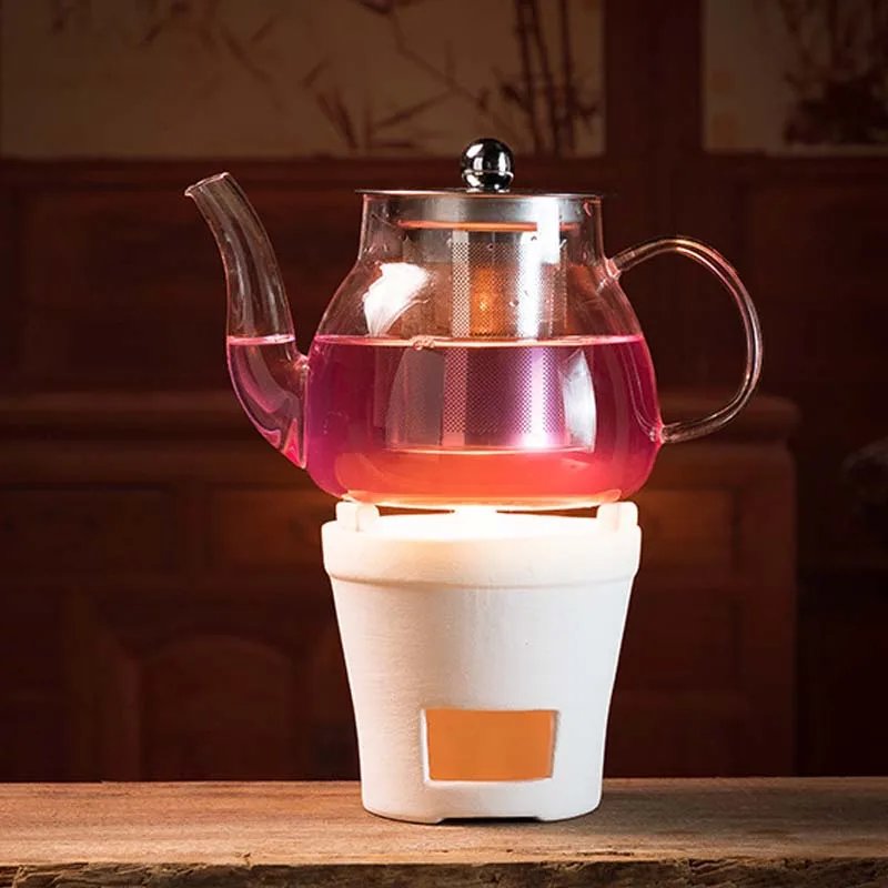 Винтажный подсвечник грелка для чая белая глина мини-плита чайник нагреватель