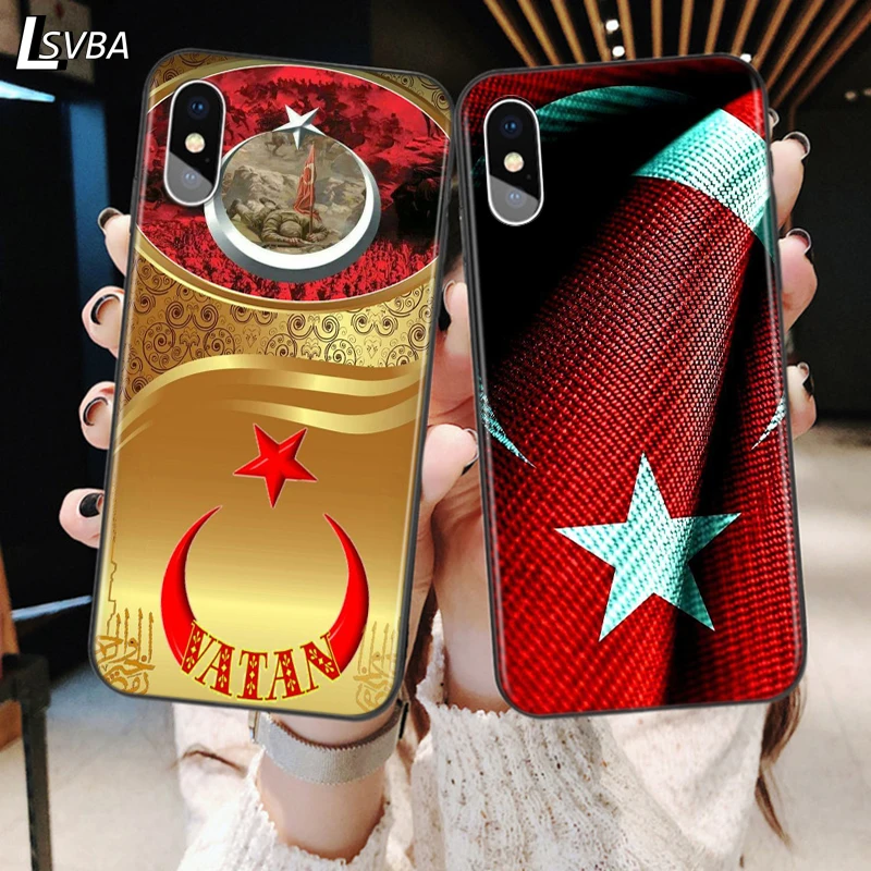 Силиконовый чехол-накладка с турецким флагом для Apple iPhone 11 Pro XS Max X XR 6S 6 7 8 Plus 5S Se