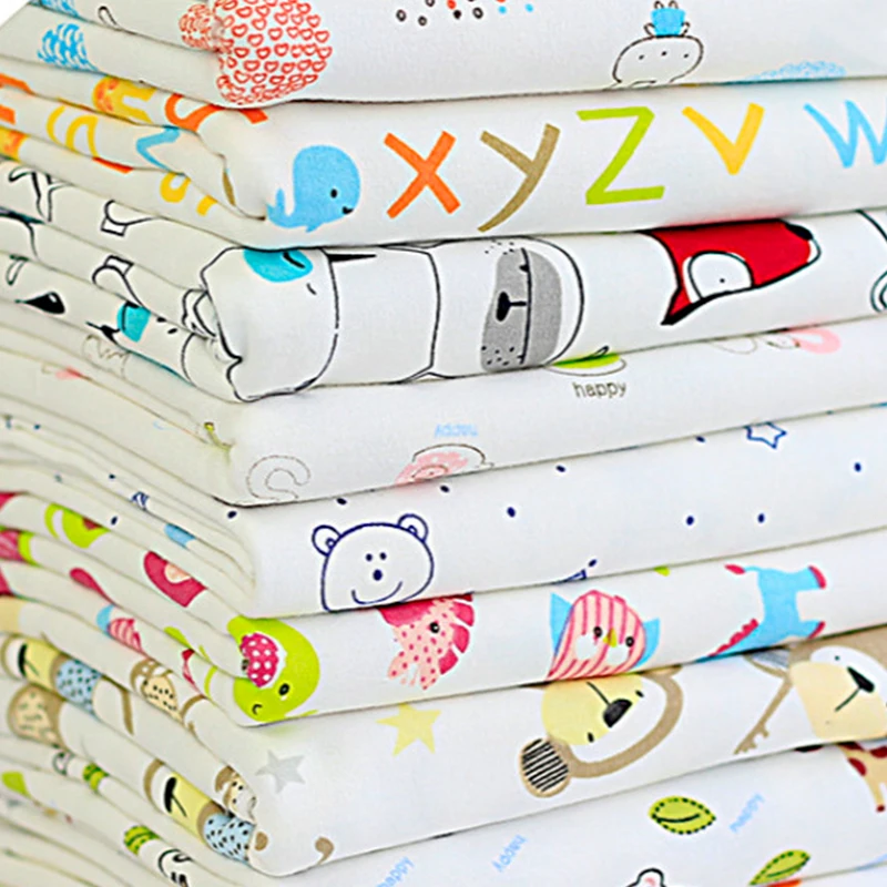 

100% Cotton Knitted Fabric stretchy Printed knitted jersey fabric by meter DIY baby clothing fabric