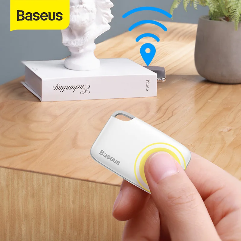 Смарт GPS трекер Baseus для детей и домашних животных, мини сигнализация против потери, Bluetooth кошелек, автомобильный брелок, детский локатор собаки кошки 3V 3,3 mAh - изображение