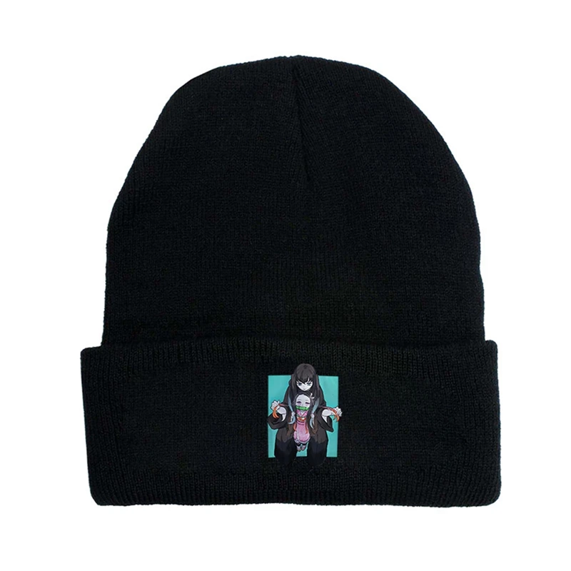 

Fashion High -quality Anime Demon Slayer Kimetsu No Yaiba Knitted Cap Hip-Hop Warm Cosplay Hat Unisex