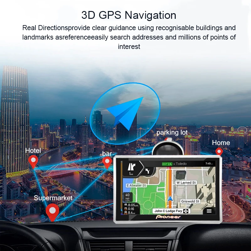 7 дюймов HD автомобиль грузовик GPS навигации FM 4 Гб + 128 М DDR автомобиля последнюю