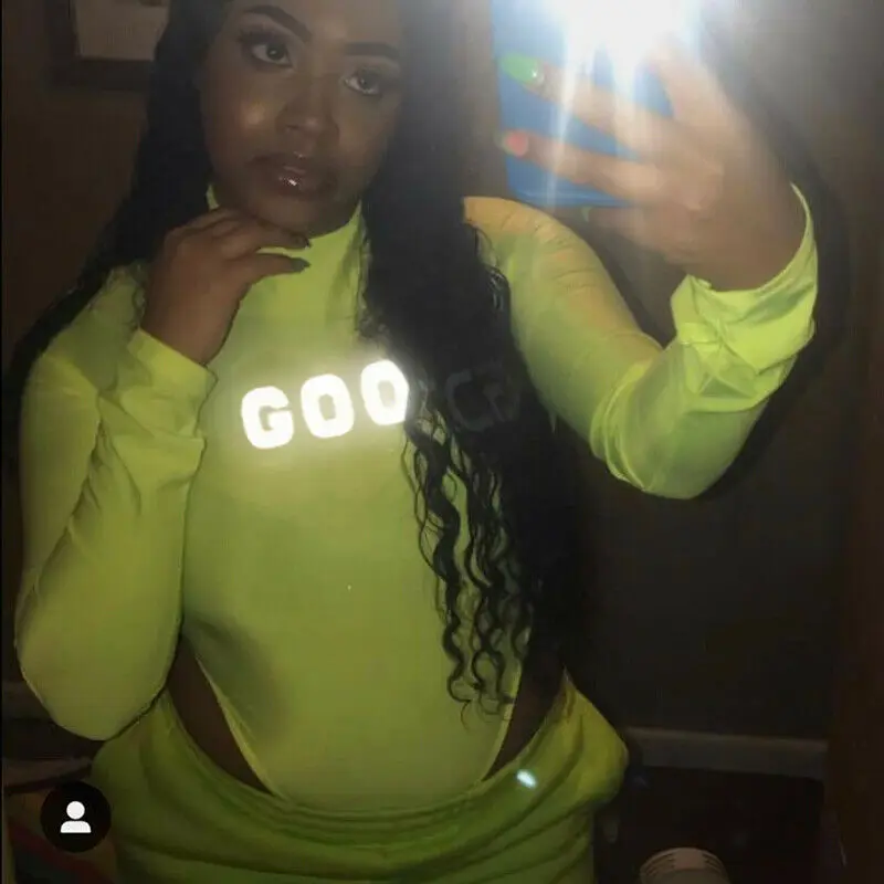 Женский светоотражающий костюмчик боди Песочник с длинным рукавом клубный