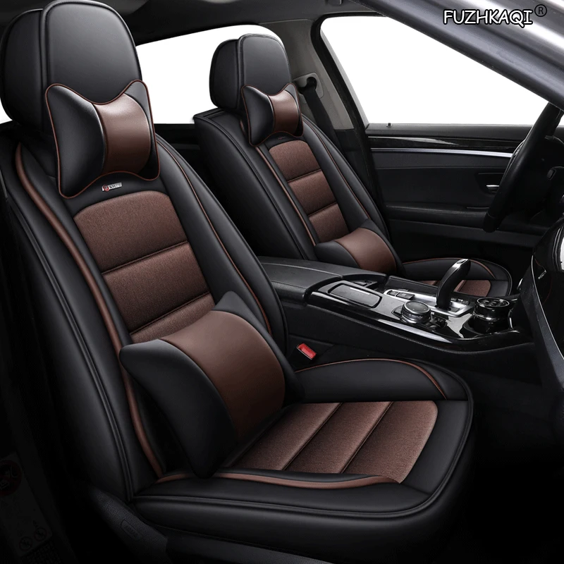 

FUZHKAQI, льняные автомобильные чехлы для vw polo, аксессуары для vw passat b5, passat b6, passat b7, b8, vw golf 5, golf 6, 7, автомобильные аксессуары