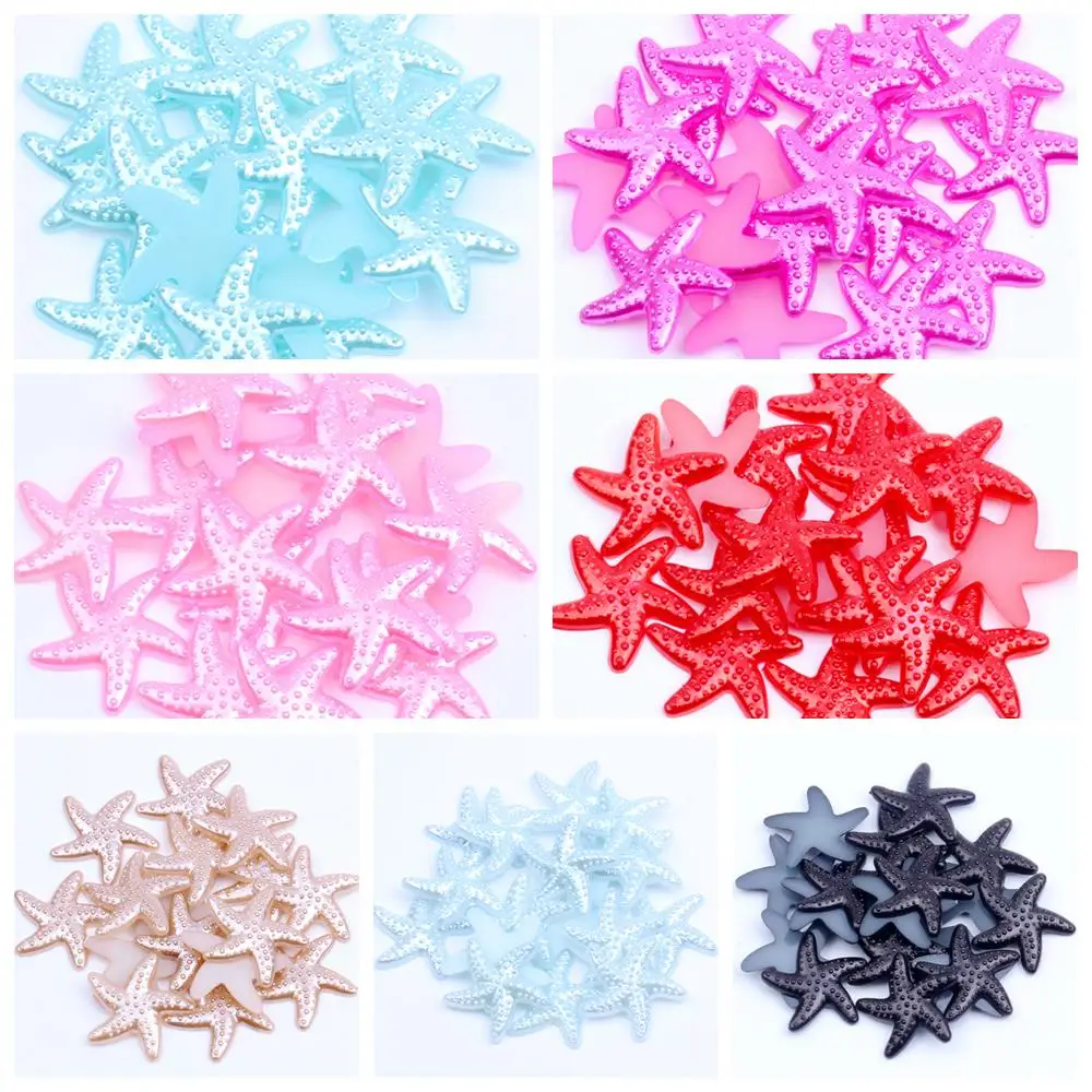 

20mm 200pcs Starfish Shape Flatback Resin Pearls Cute For Nail Cellphone Laptop Art Diy Crafts Scrap Booking Decorations