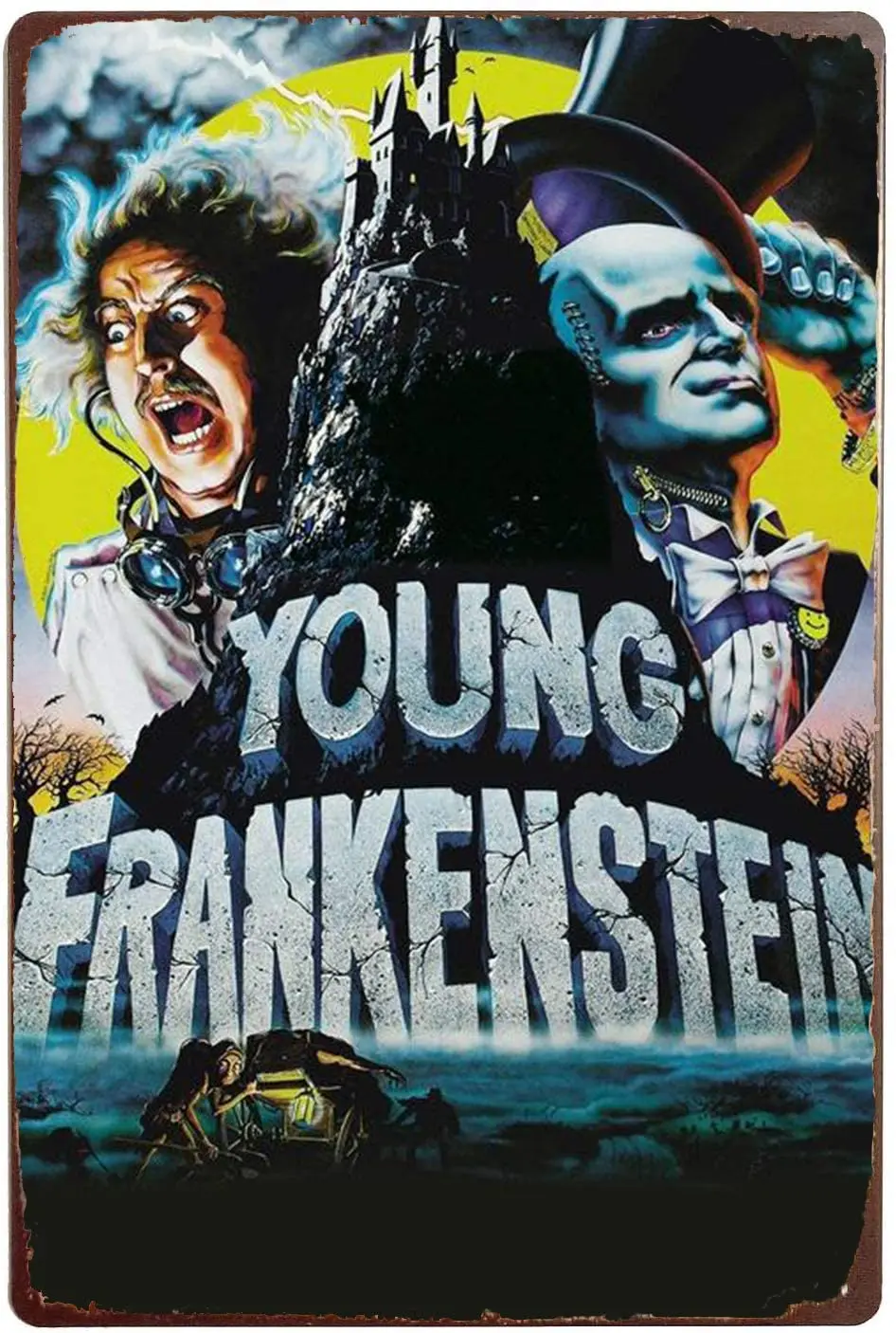 

Young Frankenstein Horror Movie Vintage Metal Tin Sign Plaque Poster Painting Art Decor for Cafe Music Bar Club Hotel 12X8 Inch