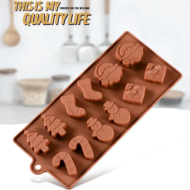 Рождественские силиконовые формы для шоколада FUNBAKY посуда выпечки украшенная