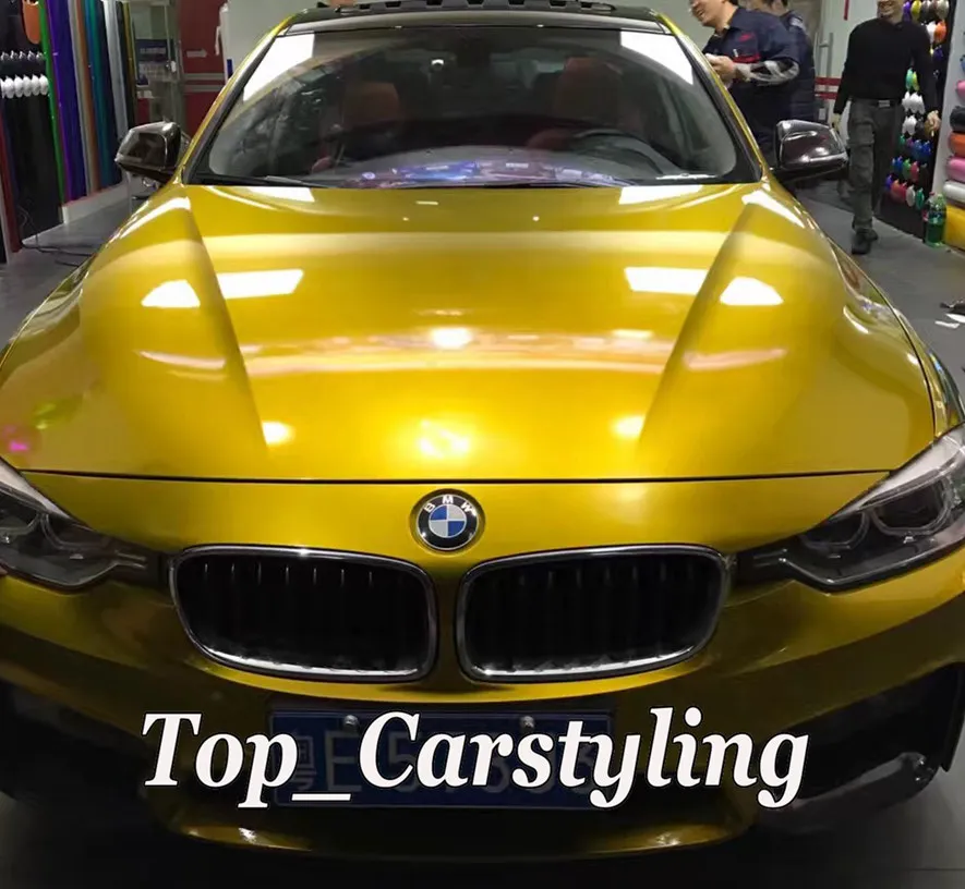 Желтое золото жемчужный блеск металлик конфеты виниловая обертка для всего