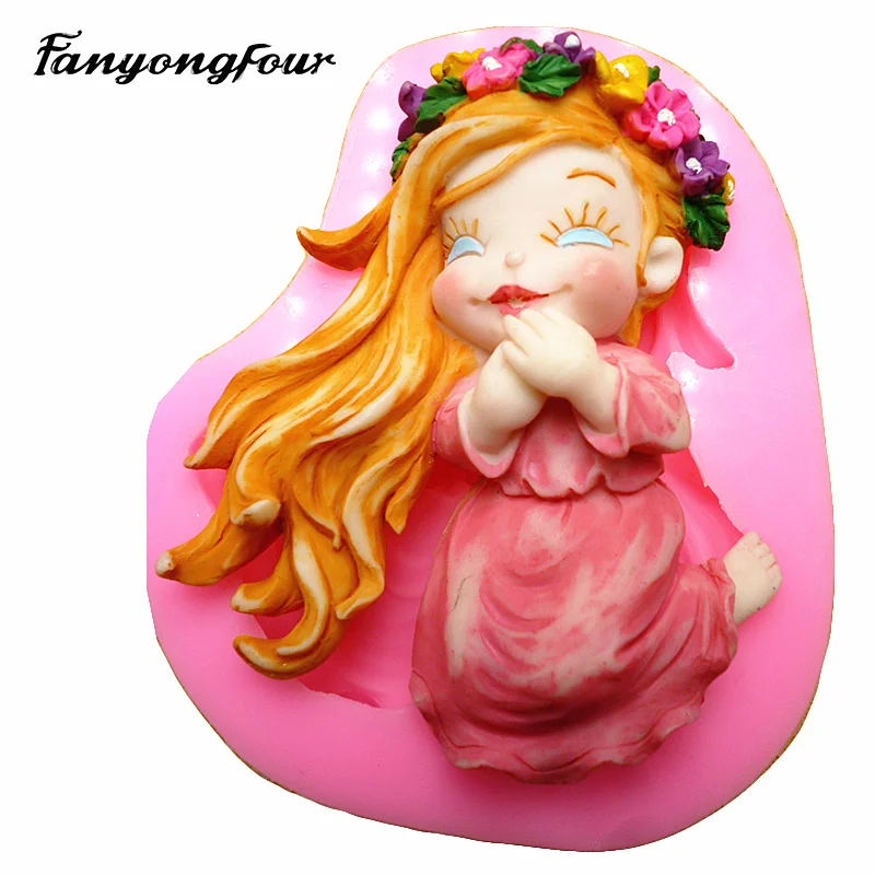 

Little Princess Silicone Mold Cake Mold Chocolate Gypsum Candle Soap Candy Mold Kitchen Bake Free Shipping