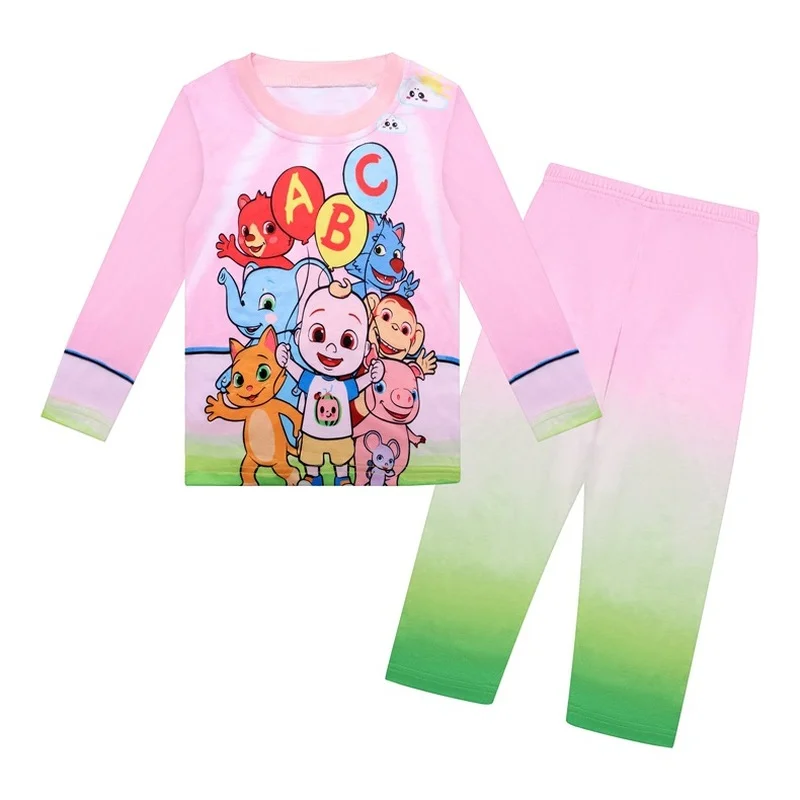 

2021 new cute Cocomelon T-shirt children 3D graphics Boy cartoon T-shirt long-sleeved polyester girl summer jacket pants suit