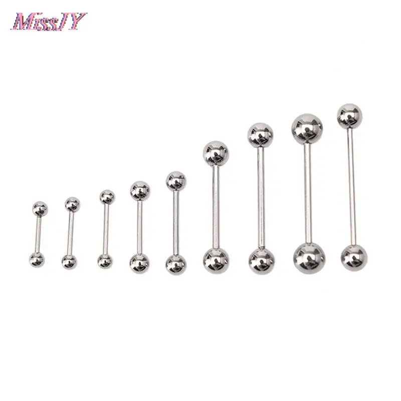 10 шт 9 размеров из нержавеющей стали тела баров сексуальный мяч язык пупка сосков