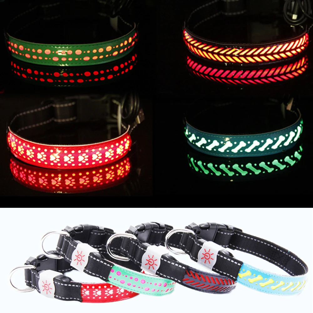 

USB Charging Led Dog Collar Anti-Lost/Avoid Car Accident Collar For Dogs Puppies Collars &Leads LED Supplies Pet Products