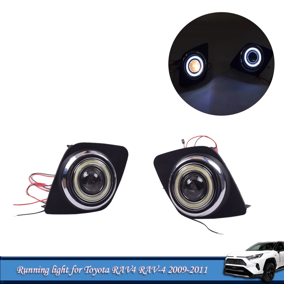 

LED DRL Car Lights Daytime Angel Eyes Light For Toyota RAV4 RAV-4 2009 - 2011 Halogen / Xenon Fog Lights With Projector Lens