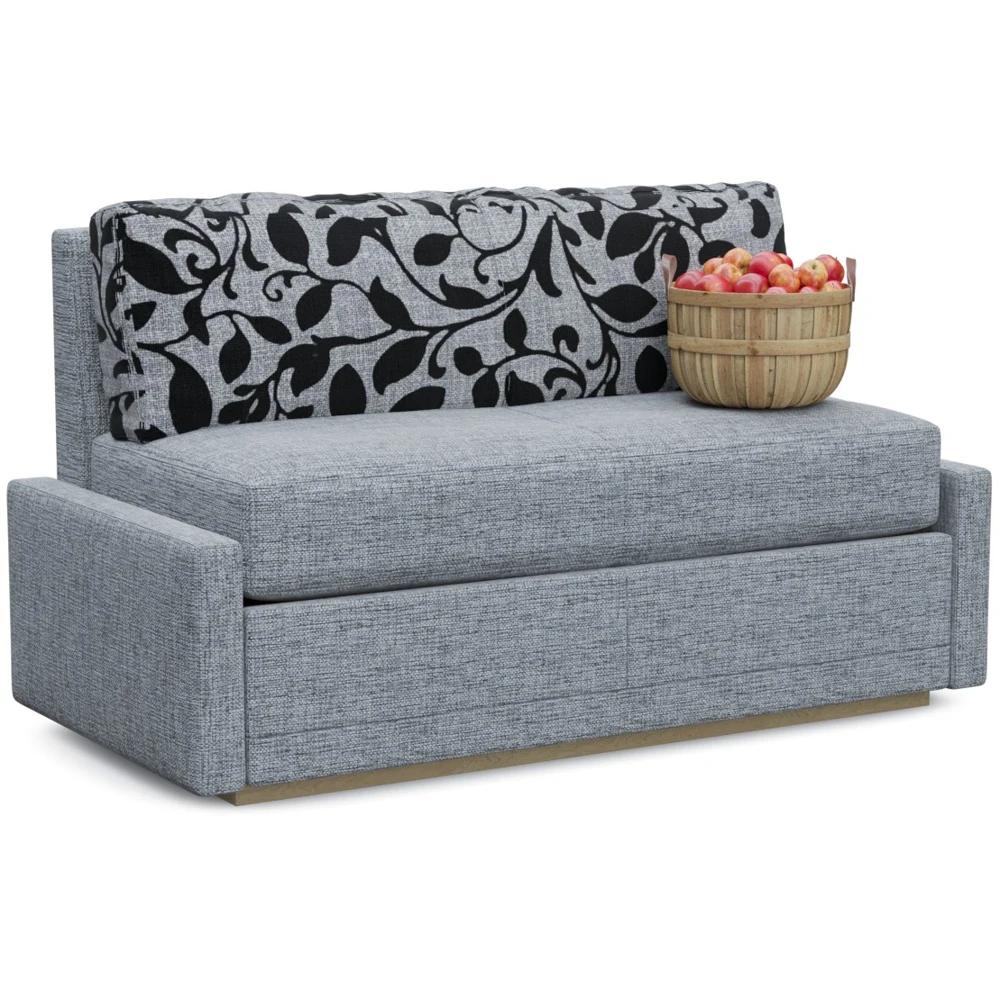 Диван кухонный Смартикул Малье Флауэрс со спальным местом серая рогожка | Мебель