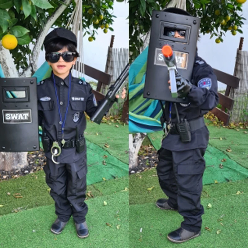 

Специальный полицейский Аниме Костюм для косплея Хэллоуин карнавальвечерние детская Униформа полицейского для представлений на дороге де...