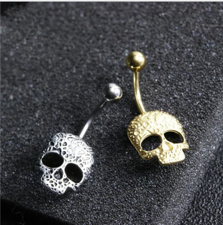 

1pc High Quality Fashion skull navel ring Anti Allergy Titanium Belly Button Rings body Piercing with
