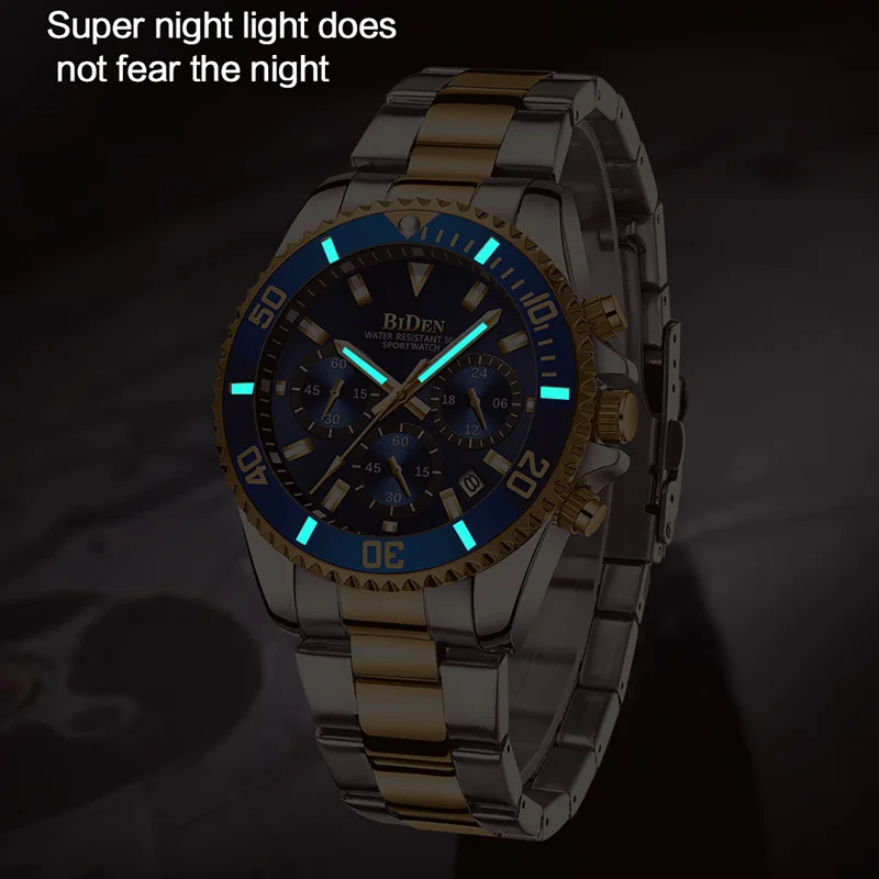 Модные Rolexable мужские часы лучший бренд класса люкс водонепроницаемые часы из нержавеющей стали Мужские кварцевые часы спортивные наручные часы с хронографом