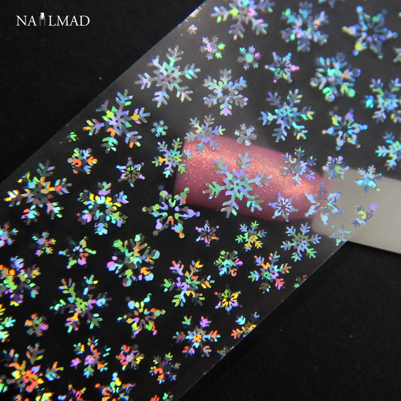 

1 roll 4cm*100cm Laser Xmas Snowflake Nail Foils Christmas Snowman Nail Art Transfer Foil Transfer Sticker