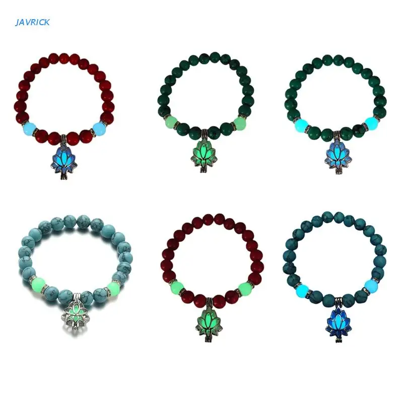 

Натуральный бирюзовый камень, светящийся в темноте браслет в форме цветка лотоса