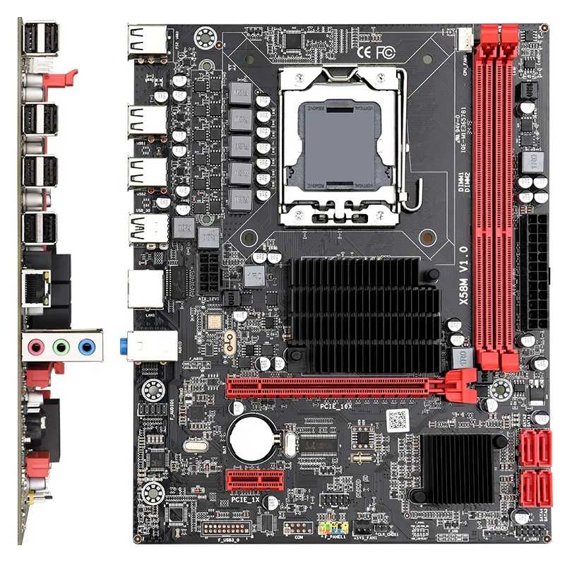 Материнская плата X58 LGa 1366 M-ATX двухканальная DDR3 32 Гб ОЗУ PCI-E 16X USB 2 0 SATa материнская с