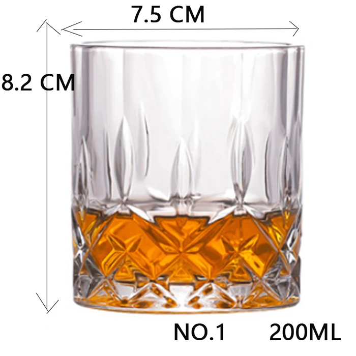 NO.1 200ML Shot Whiskey Crystal Glass Party Wedding Wine Liquor Glass Coffee Tea Cup for Beer Spirits Funny Glasses European Creative Gifts - Цвет: NO.1 200ML