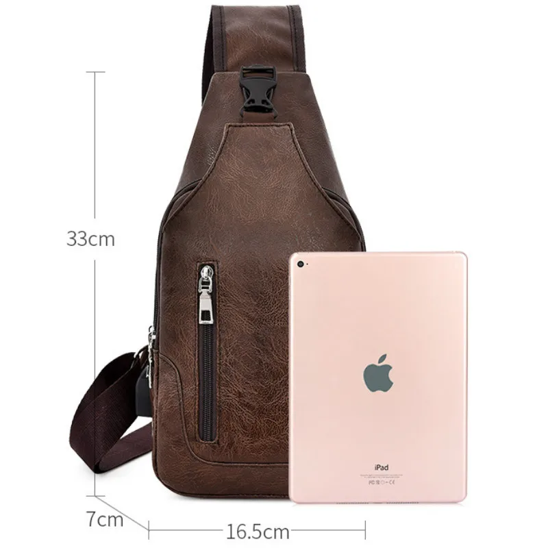 

Black chest bag party small bag messenger bag outdoor sports bag student casual bag pu leather bag 2020 Motorcycle bag