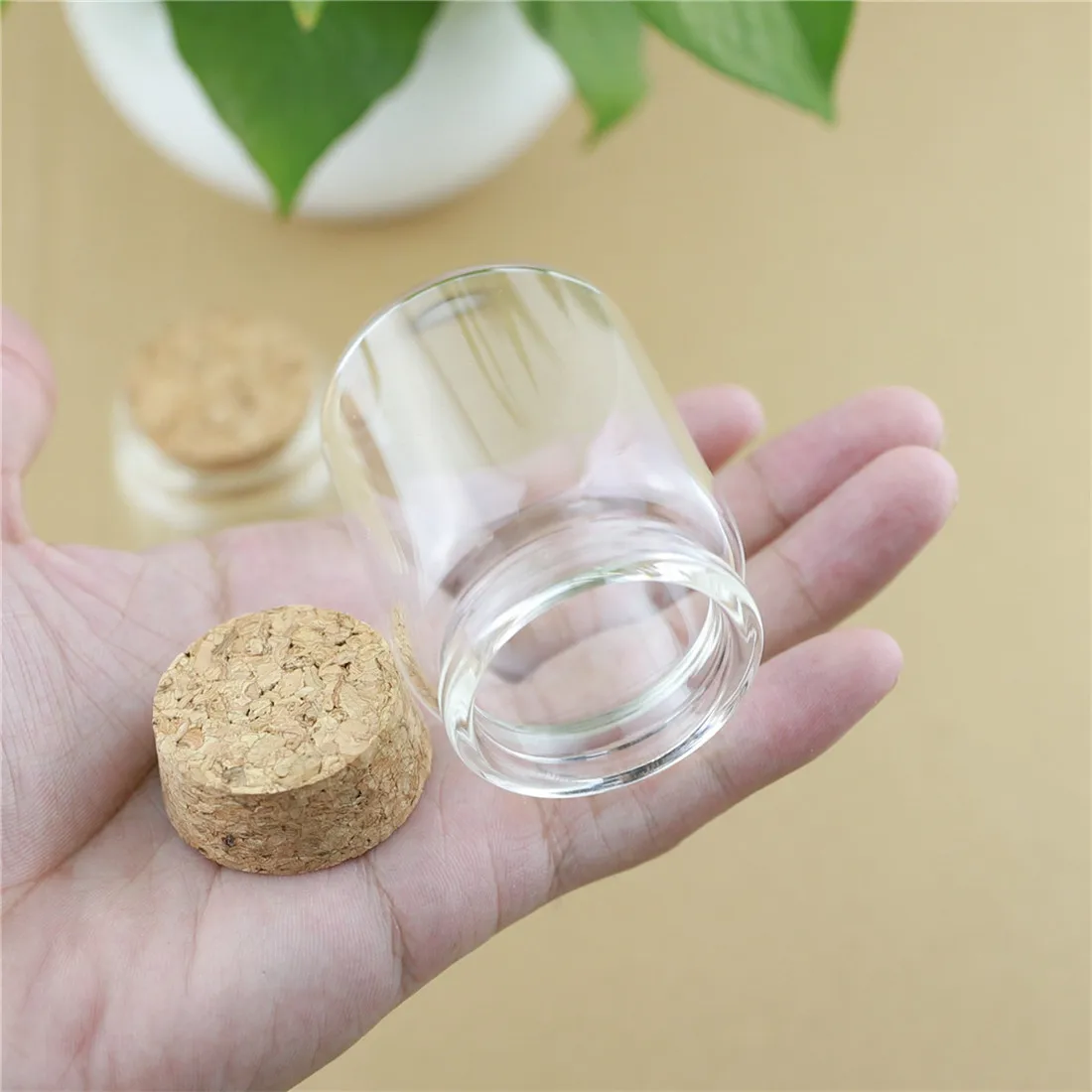 

12pcs/lot 47*60mm 60ml Cork Stopper Glass Bottles Spicy Storage Jar Bottle Containers Glass spice storage Jars Vials DIY Craft